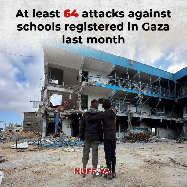 Terrorist Israel bombed 64 schools in Gaza