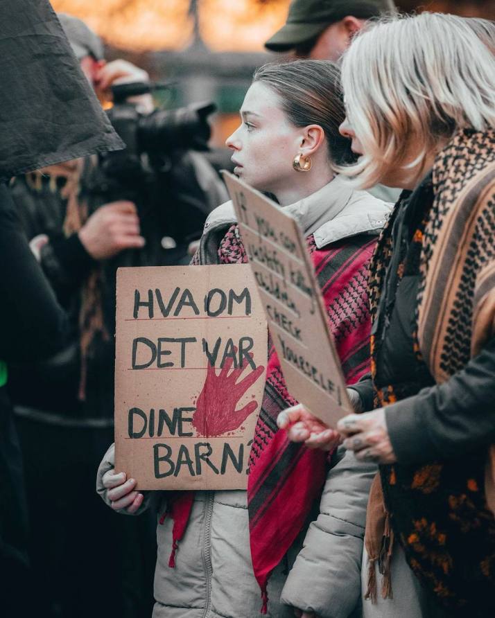 Peaceful protest for the liberation of Palesine in Oslo, Norway