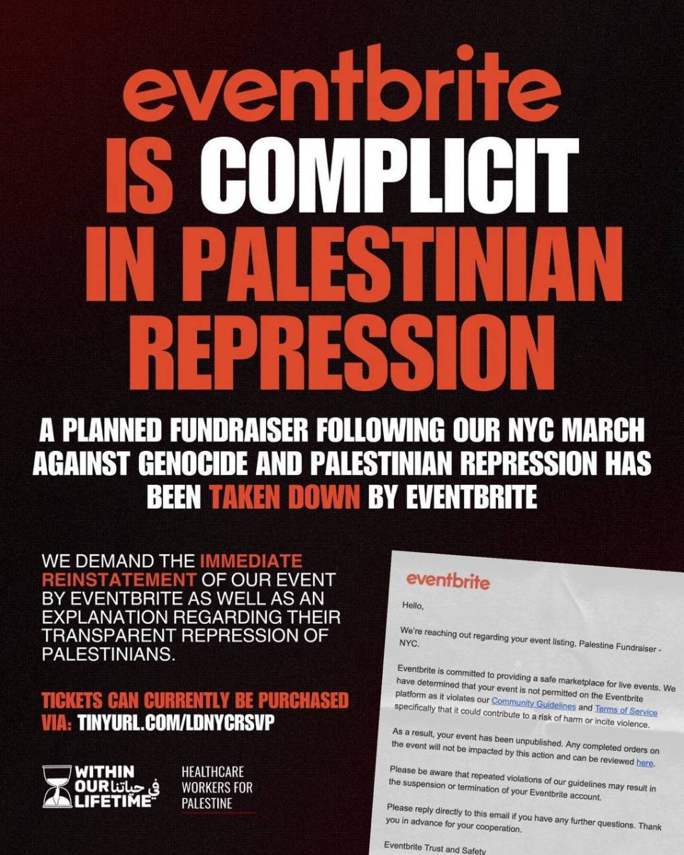 Eventbrite is complicit in Palestinian repression