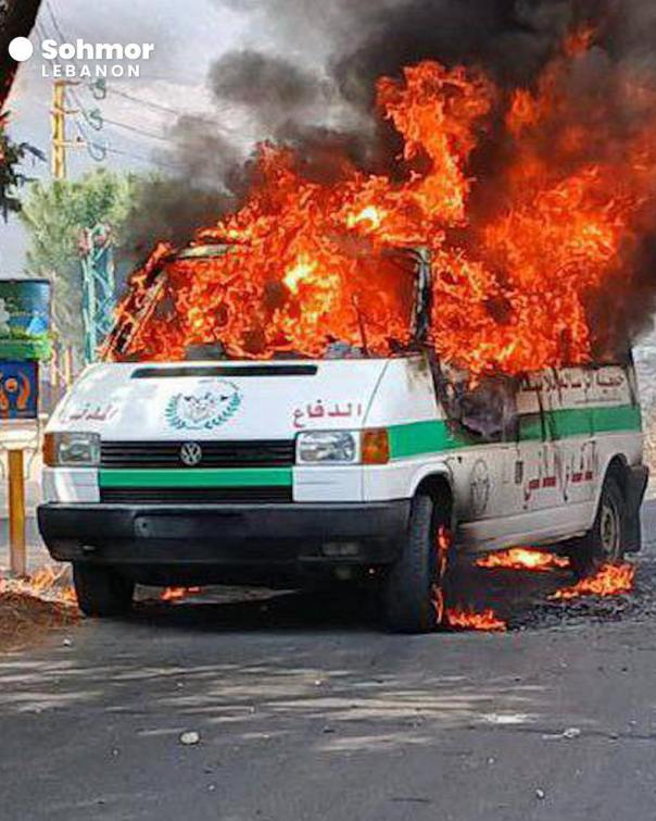 Terrorist Israel bombed Ambulance in Lebanon