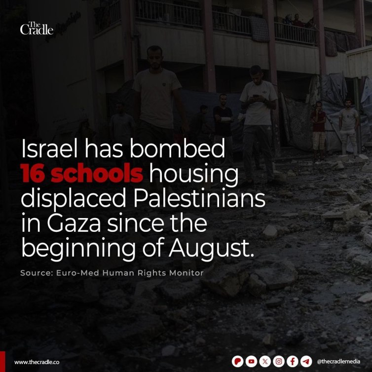 Terrorist Israel bombed 16 schools since early August 2024