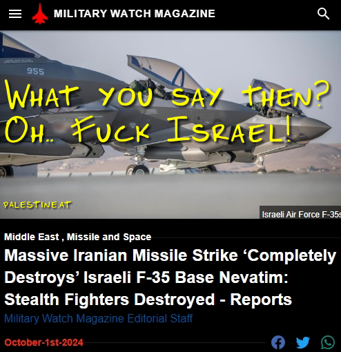 The destroyed terrorist Israel genocidal airbase