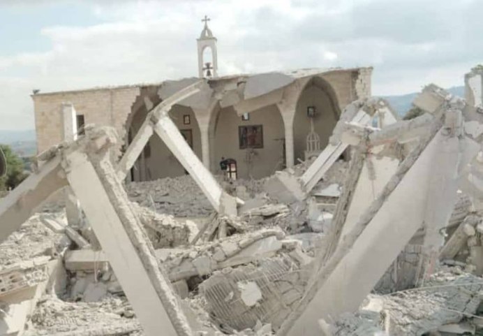 Melkite Greek Church was bombed by parasite Israel