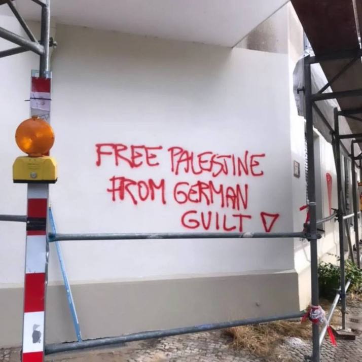 A new mural, titled "Free Palestine from German Guilt,” has appeared in Berlin, Germany.